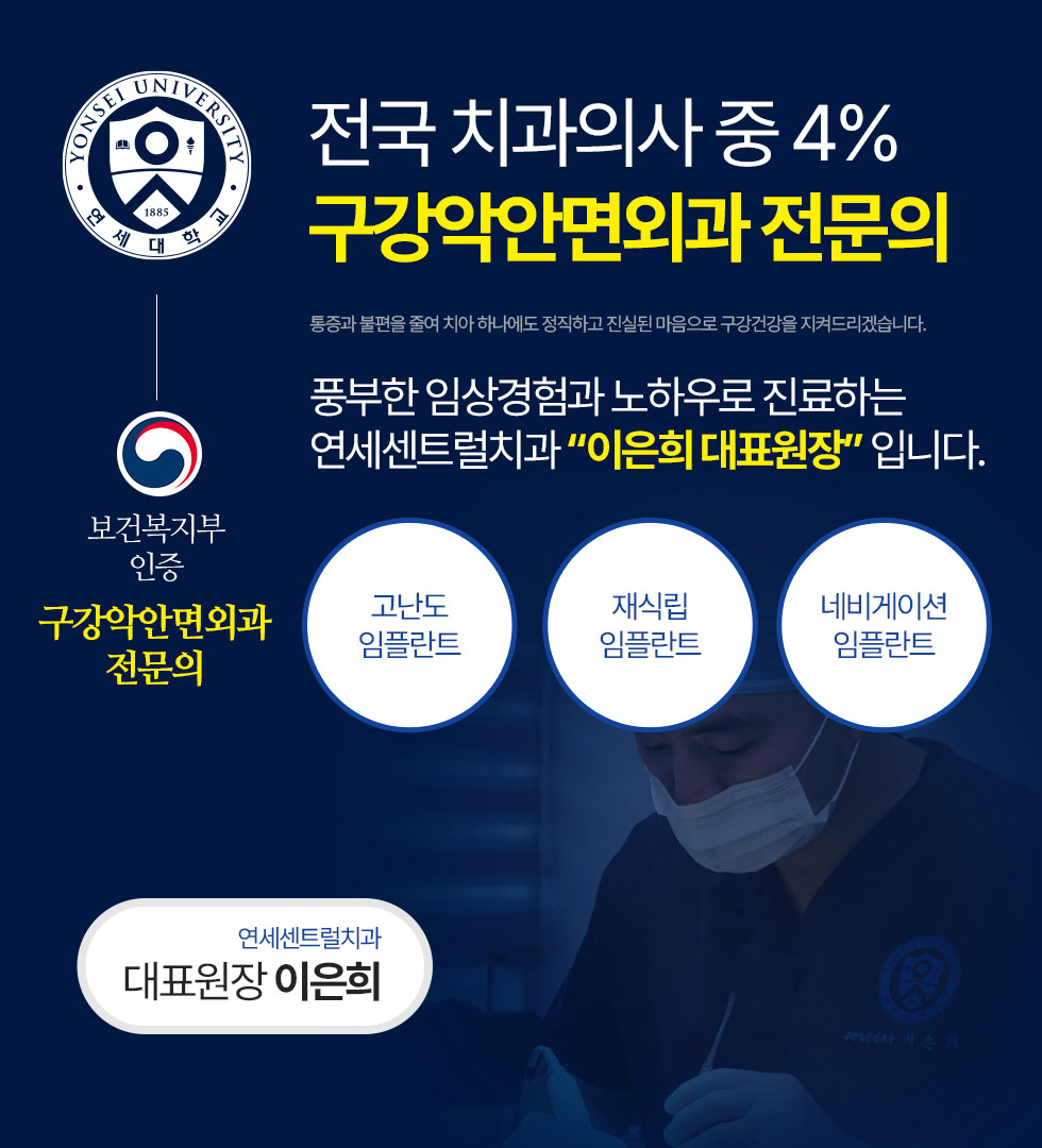 전국 치과의사 중 4% 구강악안면외과 전문의 진료